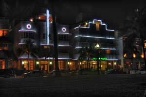 South Beach Hotels at Night